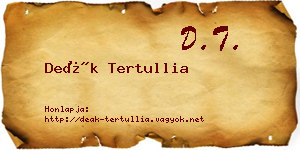 Deák Tertullia névjegykártya